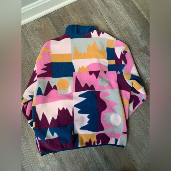 NWT Patagonia Synchilla Full Zip Jacket Teddy Jacket Retro Multi Color Pink Blue - Picture 6 of 8